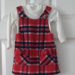 Super Soft Baby Girl Red and Blue Plaid Dress